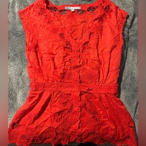 Antonio Melani XS red button snap shirt